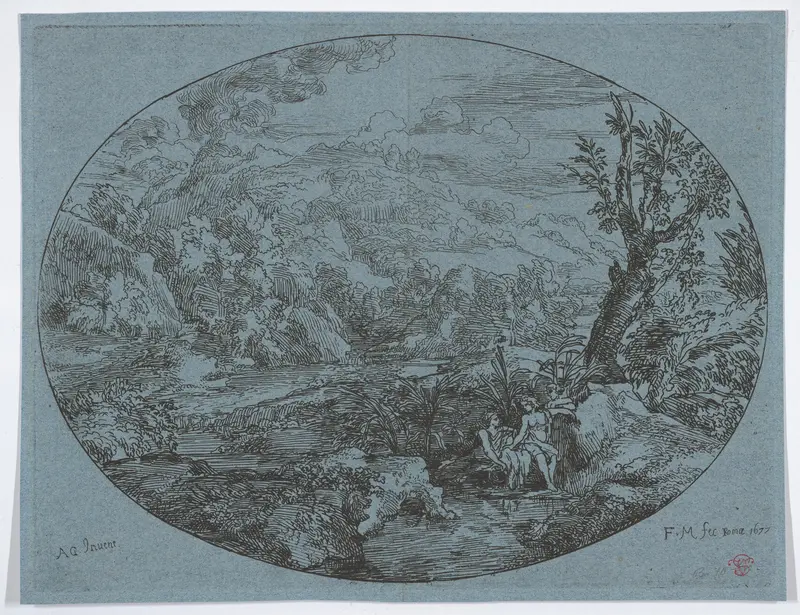 Landscape with Three Figures Wall Art by Felix Meyer - High-Resolution Digital Print