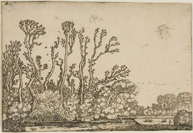 Landscape with Trees, Pond and Sheep Wall Art by Willem Buytewech - High-Resolution Digital Print