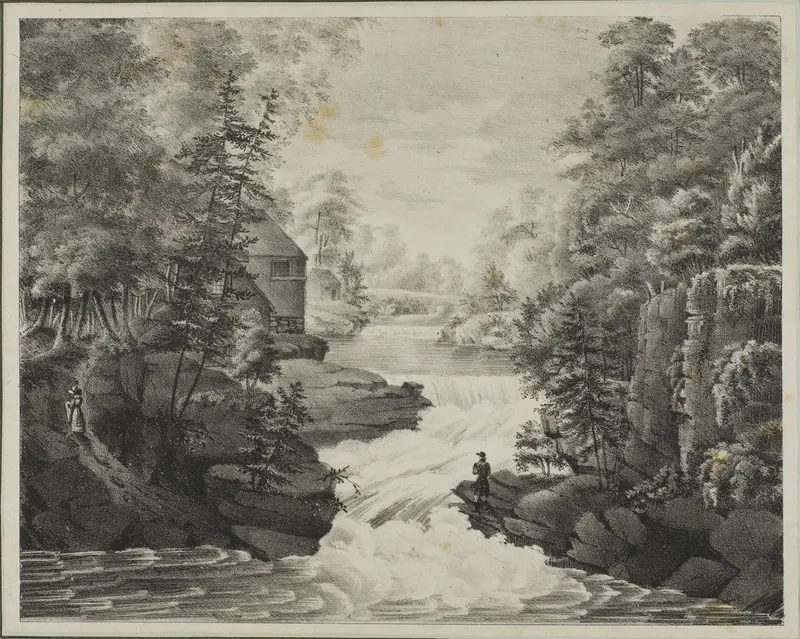 Landscape with Waterfall Wall Art by Pendleton's Lithography - High-Resolution Digital Print