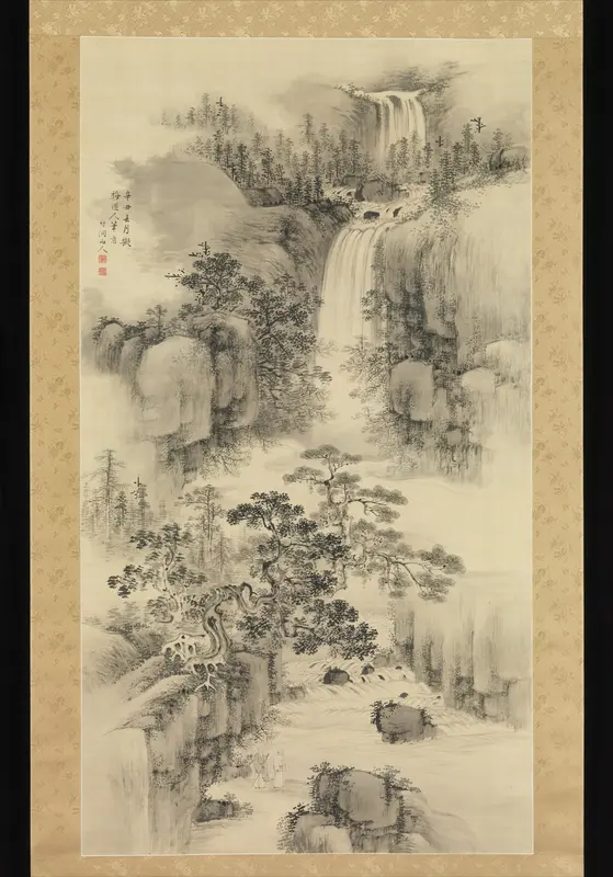 Landscape with Waterfall Wall Art by Nakabayashi Chikutō - High-Resolution Digital Print