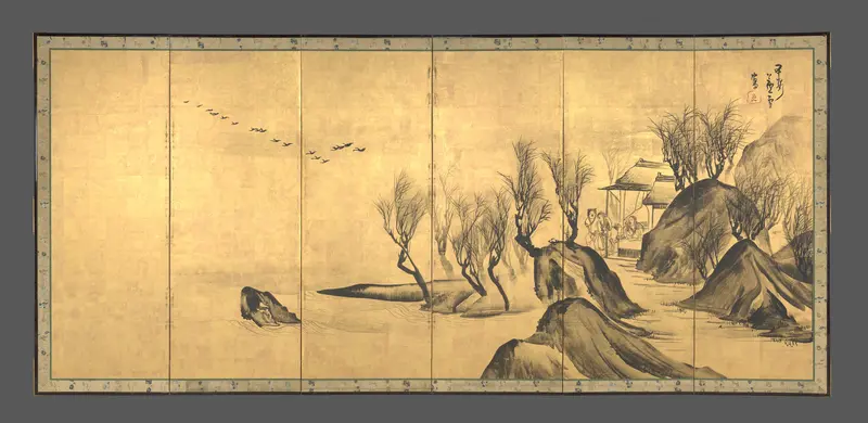 Landscapes with the Chinese Literati Su Shi and Tao Qian Wall Art by Nagasawa Rosetsu - High-Resolution Digital Print