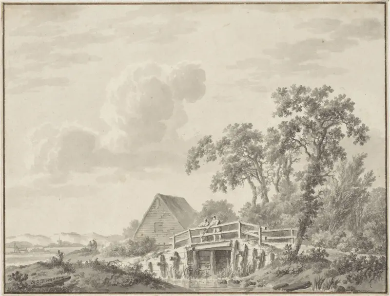 Landschap aan een duinrand met een visser Wall Art by Barend Cornelis Koekkoek - High-Resolution Digital Print