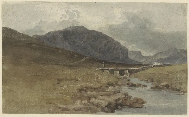 Landschap bij Llyn Ogwen, Caernarvonshire (Wales) Wall Art by Joshua Cristall - High-Resolution Digital Print