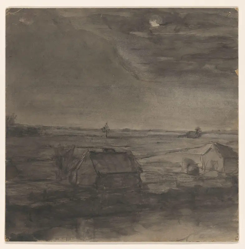 Landschap bij maanlicht Wall Art by Wilhelmus Johannes Steenhoff - High-Resolution Digital Print