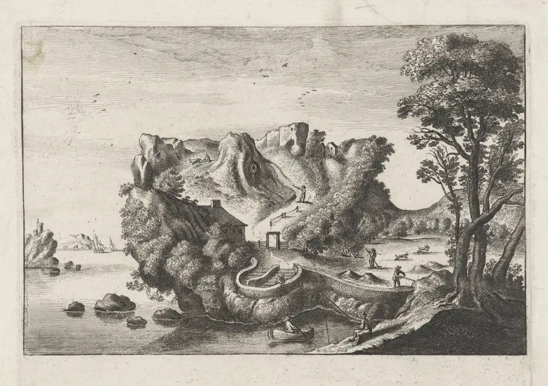 Landschap in de vorm van een mannenhoofd Wall Art by Unknown - High-Resolution Digital Print