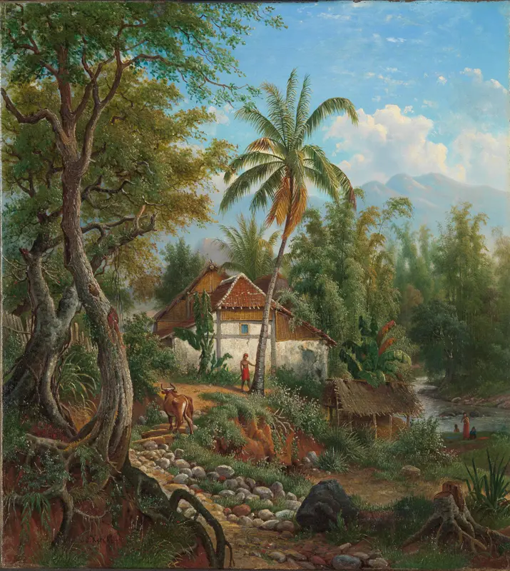 Landschap in Nederlands-Indië (Java?) Wall Art by Maurits E.H.R. van den Kerkhoff - High-Resolution Digital Print