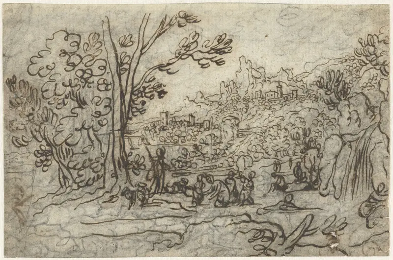 Landschap met Actaeon en Diana en haar gezellen Wall Art by Cigoli - High-Resolution Digital Print