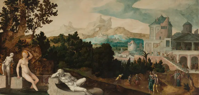 Landschap met Bathseba Wall Art by Jan van Scorel - High-Resolution Digital Print