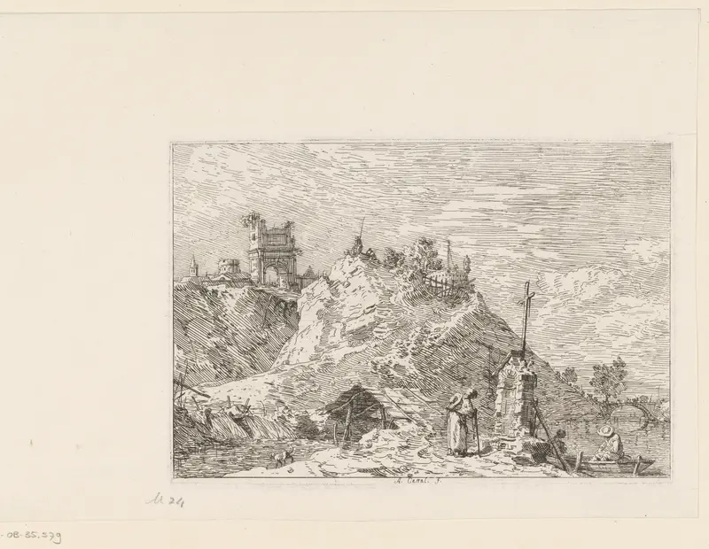Landschap met biddende pelgrim Wall Art by Joseph Smith - High-Resolution Digital Print