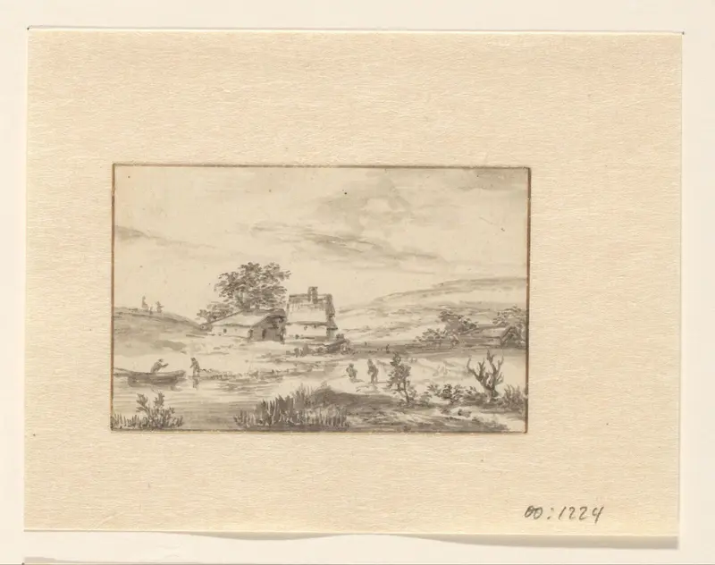 Landschap met boerderij Wall Art by Unknown - High-Resolution Digital Print