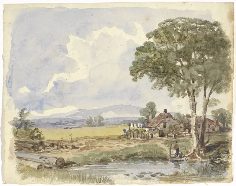 Landschap met boerderij Wall Art by Pieter van Loon - High-Resolution Digital Print