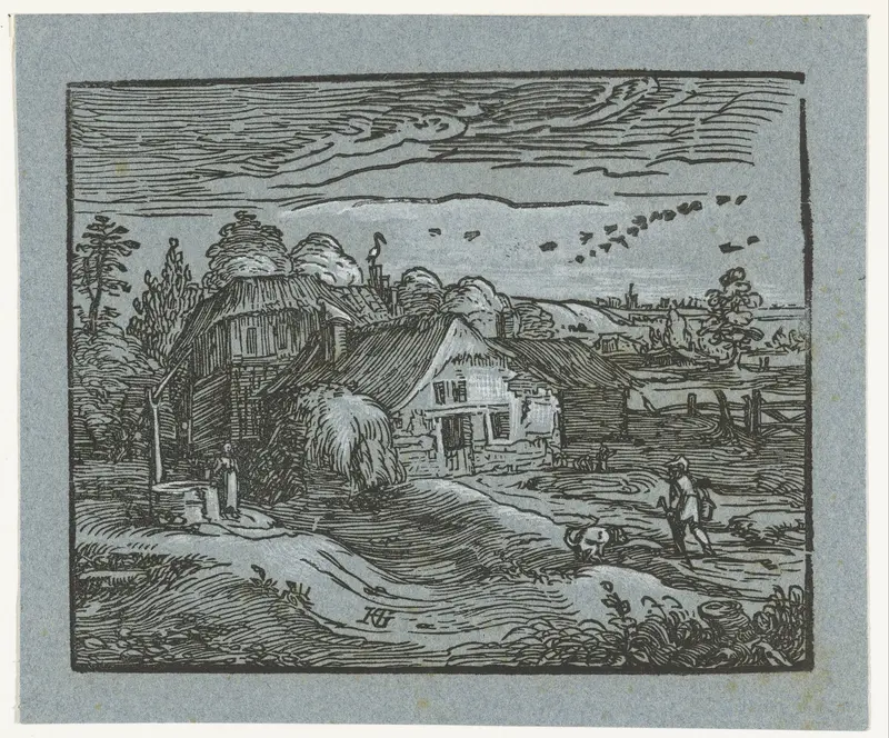 Landschap met boerderij Wall Art by Hendrick Goltzius - High-Resolution Digital Print