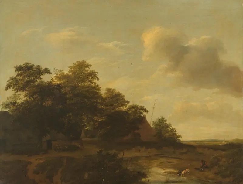 Landschap met boerderij Wall Art by Jan Vermeer van Haarlem (I) - High-Resolution Digital Print