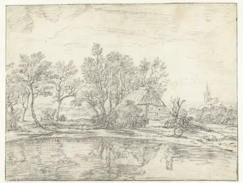Landschap met boerderij bij water Wall Art by Willem von Bemmel - High-Resolution Digital Print