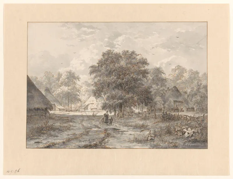 Landschap met boerderijen tussen bomen Wall Art by Jacobus Theodorus Abels - High-Resolution Digital Print