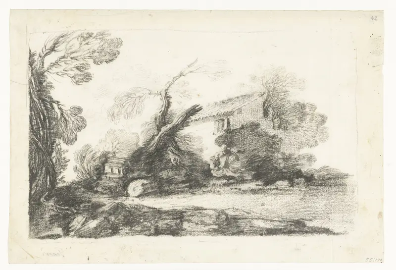 Landschap met boerenhuis Wall Art by Cesare Gennari - High-Resolution Digital Print