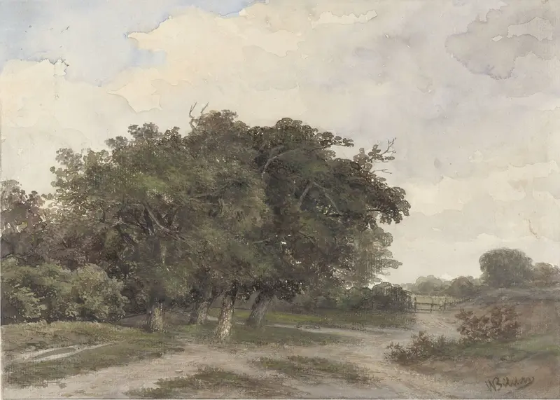 Landschap met bomen Wall Art by Johannes Warnardus Bilders - High-Resolution Digital Print