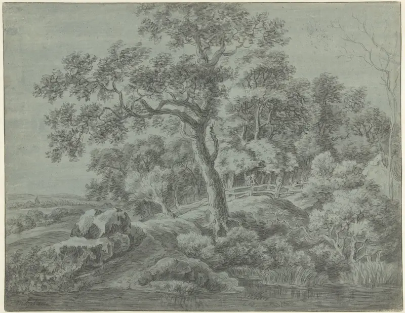 Landschap met bomen aan water Wall Art by Egbert van Drielst - High-Resolution Digital Print