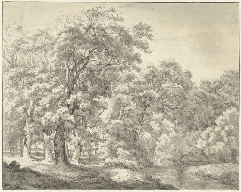 Landschap met bomen bij water Wall Art by Franciscus Andreas Milatz - High-Resolution Digital Print