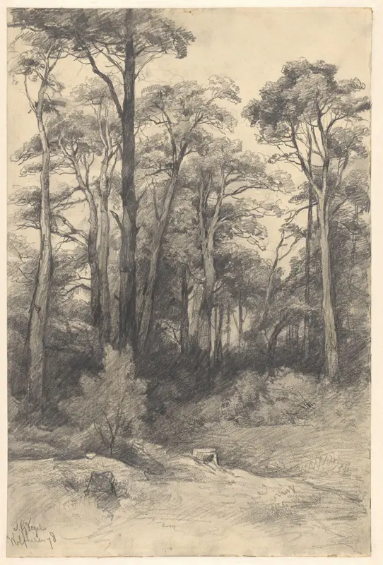 Landschap met bomen bij Wolfheze Wall Art by Unknown - High-Resolution Digital Print