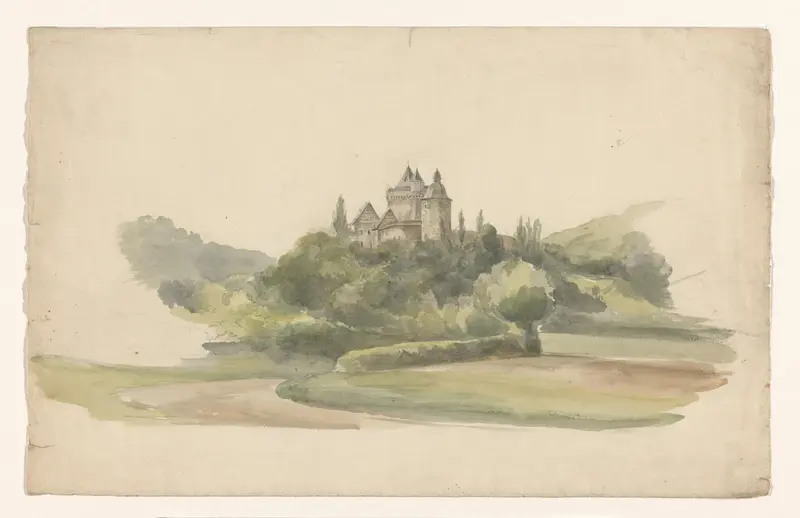 Landschap met bomen kasteel Wall Art by Jan Bedijs Tom - High-Resolution Digital Print
