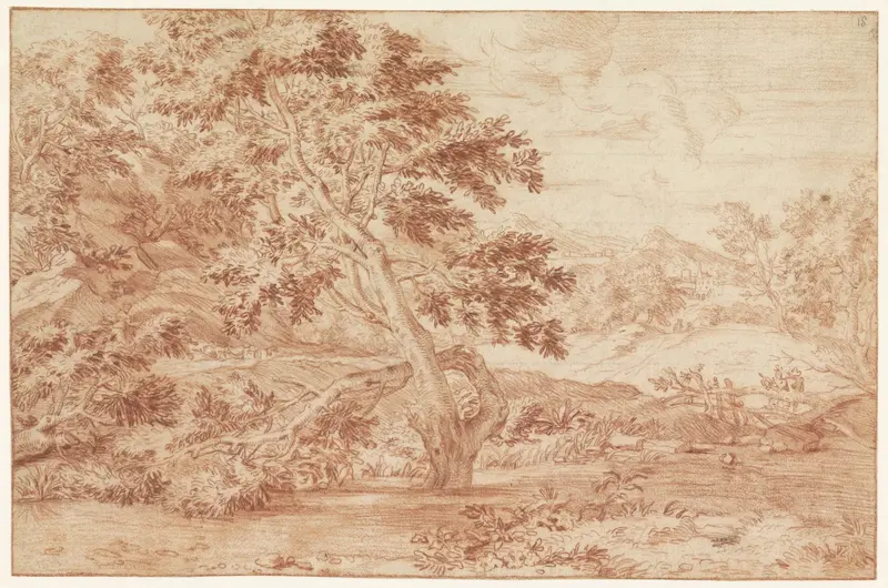 Landschap met boom in het water Wall Art by Unknown - High-Resolution Digital Print