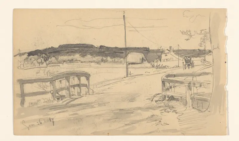 Landschap met brug en boerderijen bij Son Wall Art by Jan Hoynck van Papendrecht - High-Resolution Digital Print