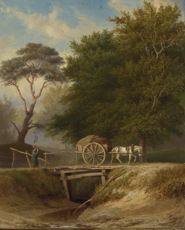 Landschap met brug te Wolfheze Wall Art by Pierre Louis Dubourcq - High-Resolution Digital Print