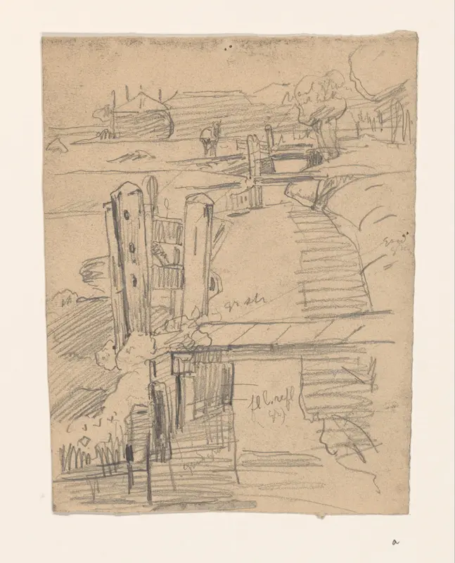 Landschap met bruggetjes in weilanden Wall Art by Wilhelmus Johannes Steenhoff - High-Resolution Digital Print
