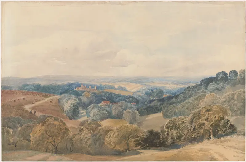 Landschap met Crieff Castle Wall Art by Henry Jutsum - High-Resolution Digital Print