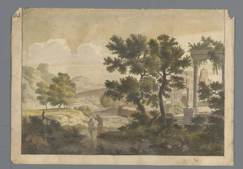 Landschap met de doop van Christus Wall Art by Unknown - High-Resolution Digital Print