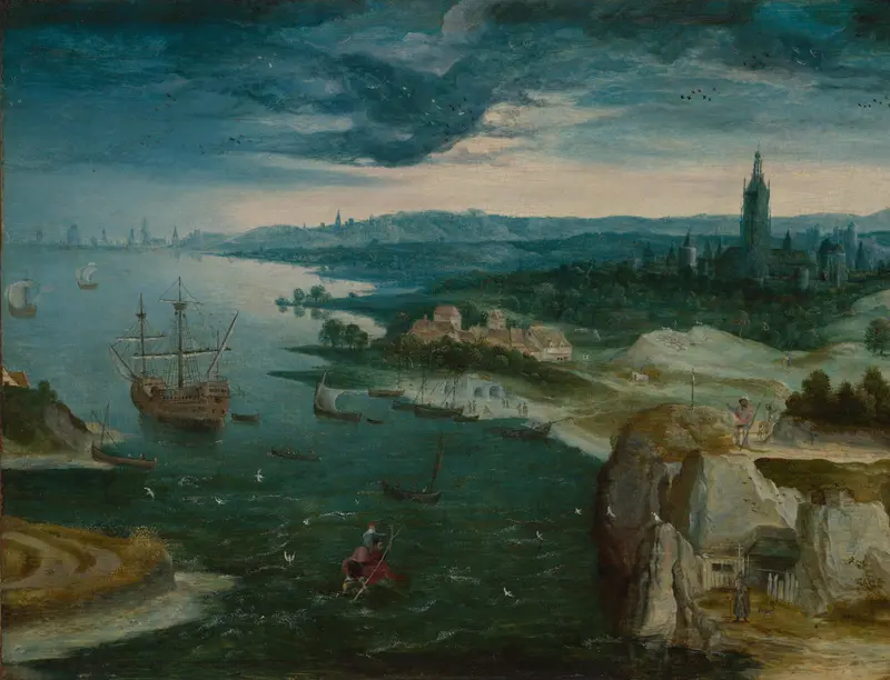 Landschap met de heilige Christoffel Wall Art by Unknown - High-Resolution Digital Print