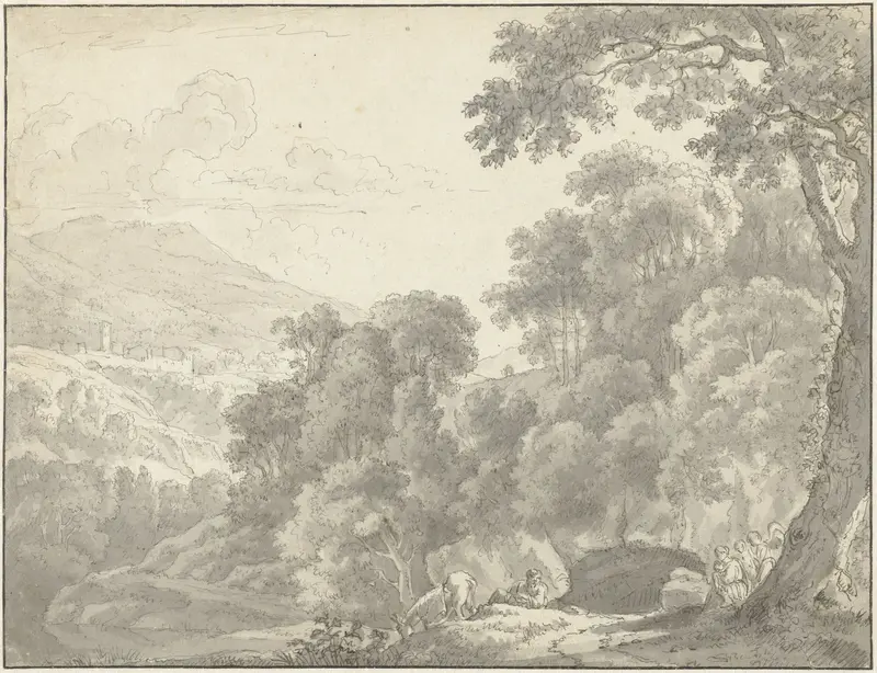 Landschap met de rust op de vlucht naar Egypte Wall Art by anonymous - High-Resolution Digital Print