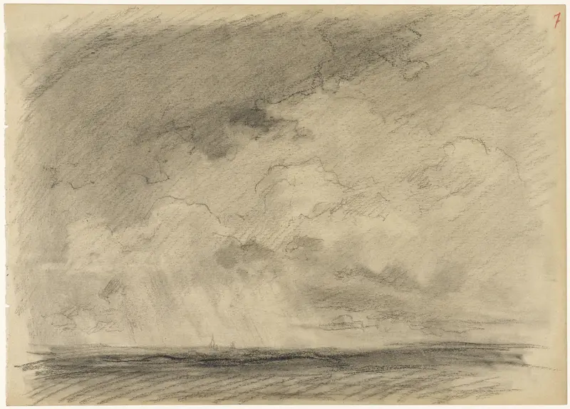 Landschap met donkere wolken