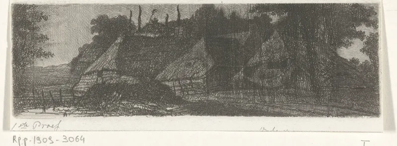 Landschap met drie boerderijen Wall Art by Jacobus Ludovicus Cornet - High-Resolution Digital Print