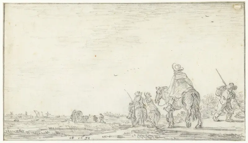 Landschap met drie ruiters Wall Art by Jan van Goyen - High-Resolution Digital Print