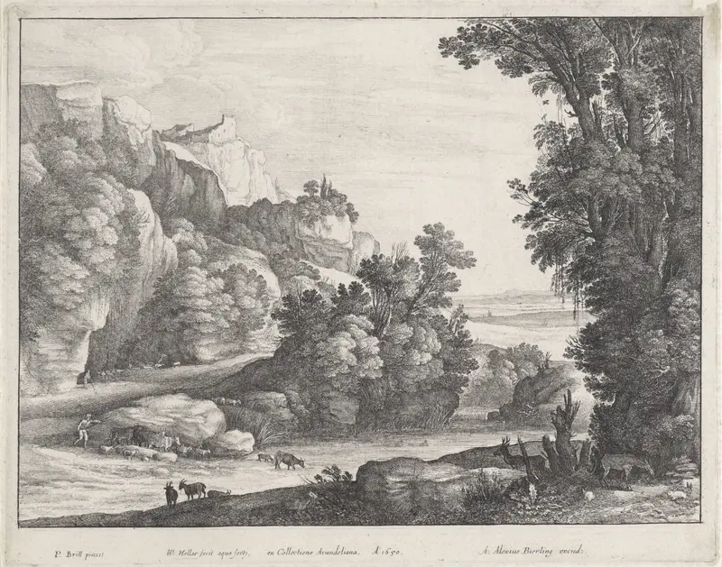 Landschap met drinkend vee Wall Art by Unknown - High-Resolution Digital Print