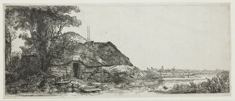Landschap met een boerenwoning en een grote boom Wall Art by Unknown - High-Resolution Digital Print