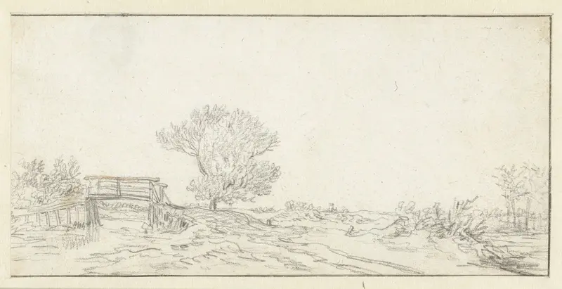 Landschap met een boom bij een brug Wall Art by Jan van Goyen - High-Resolution Digital Print