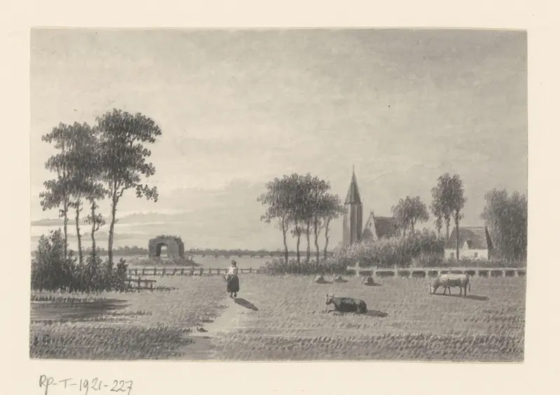 Landschap met een gezicht op de ruïnes van Huis ter Kleef Wall Art by Unknown - High-Resolution Digital Print