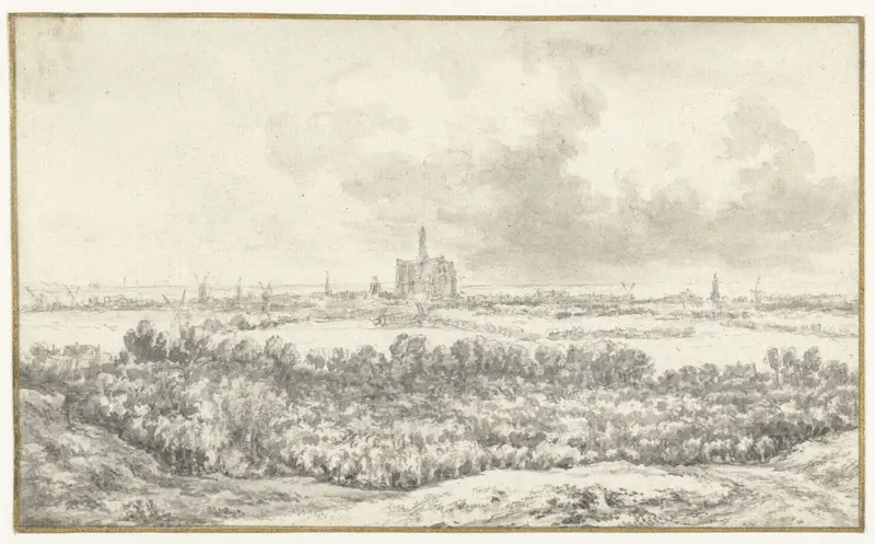 Landschap met een gezicht op Haarlem, gezien vanuit het westen Wall Art by Jacob Isaacksz van Ruisdael - High-Resolution Digital Print