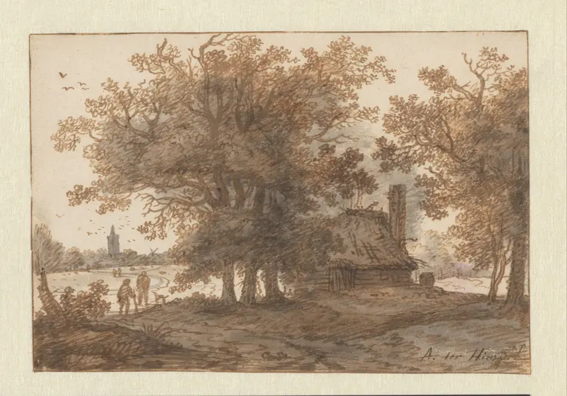 Landschap met een huis tussen bomen Wall Art by Aarnout ter Himpel - High-Resolution Digital Print