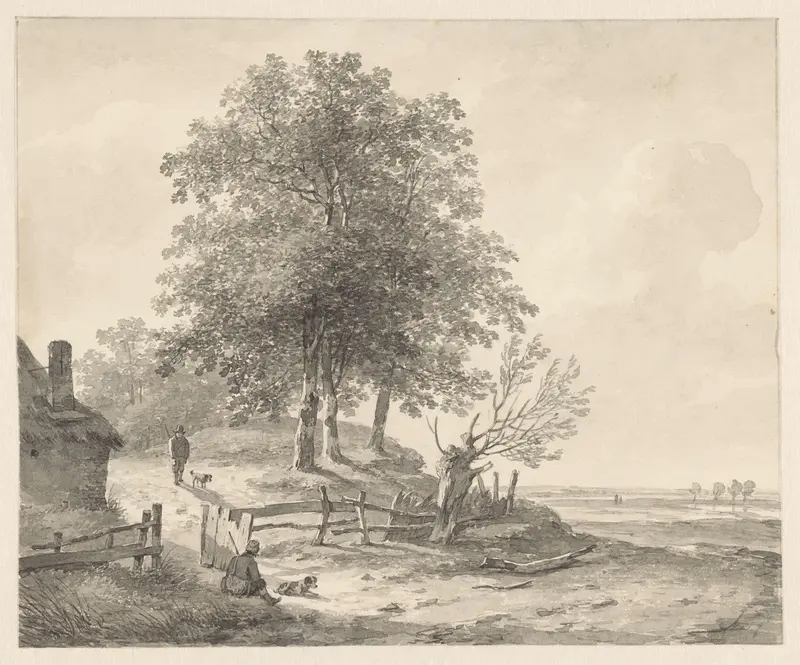 Landschap met een huisje op een heuvel Wall Art by Andreas Schelfhout - High-Resolution Digital Print