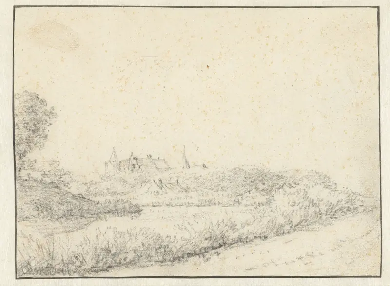 Landschap met een kasteel bij een rivieroever Wall Art by anonymous - High-Resolution Digital Print