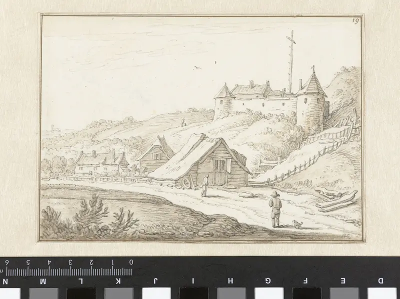 Landschap met een kasteel (De Holm te Groningen?) Wall Art by Herman Saftleven - High-Resolution Digital Print
