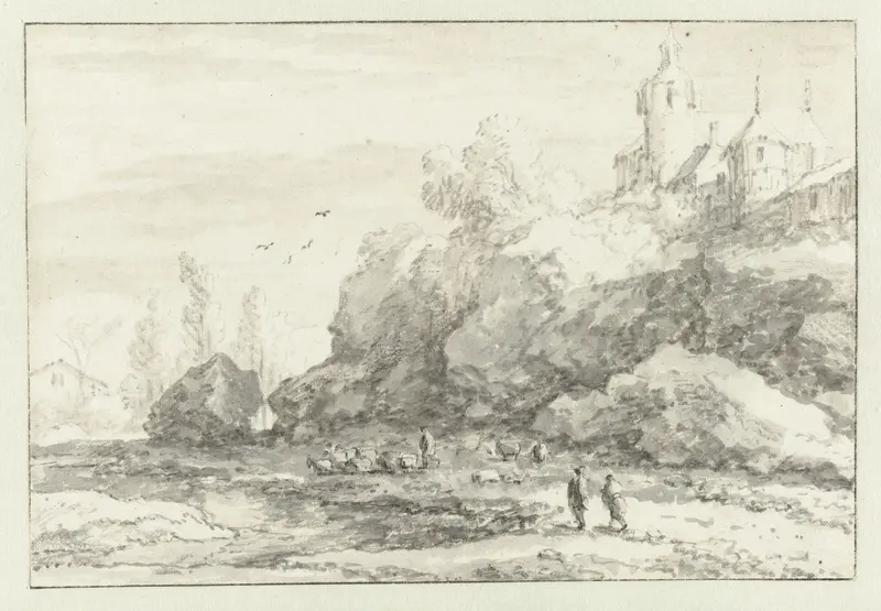Landschap met een kasteel op een berg Wall Art by Allaert van Everdingen - High-Resolution Digital Print