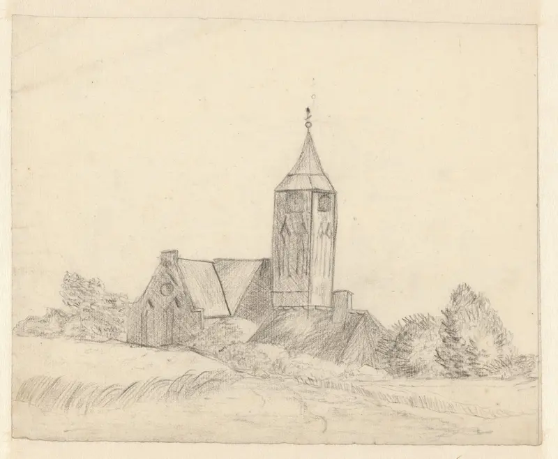 Landschap met een kerk Wall Art by Unknown - High-Resolution Digital Print