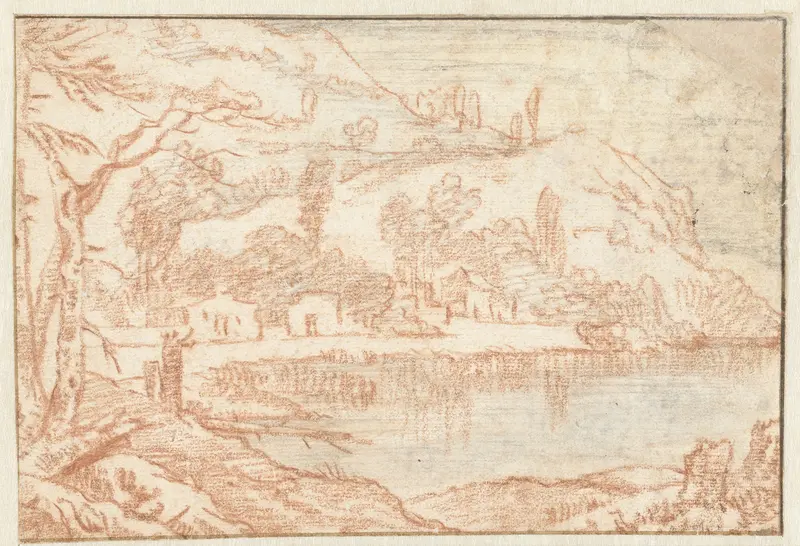 Landschap met een meer Wall Art by anonymous - High-Resolution Digital Print