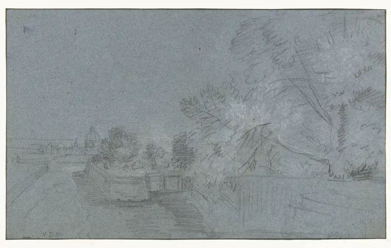 Landschap met een ommuurde tuin Wall Art by Adam Frans van der Meulen - High-Resolution Digital Print