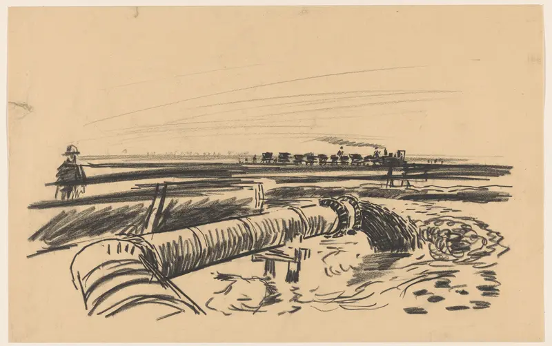 Landschap met een persbuis Wall Art by Dirk Hidde Nijland - High-Resolution Digital Print